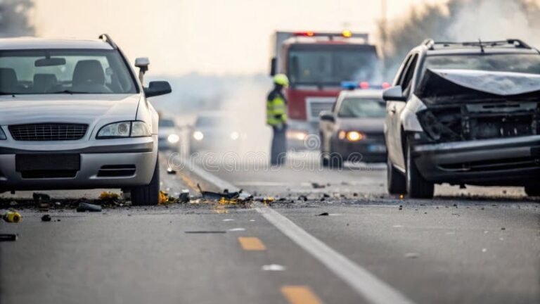 auto danneggiata con scena di incidente stradale