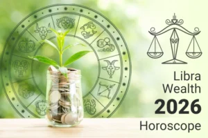 bilancia con simboli di crescita finanziaria