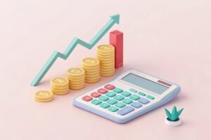 Come Calcolare la Rata usando il Tan e il Taeg per un Prestito 25 calcolatrice con grafici finanziari e monete