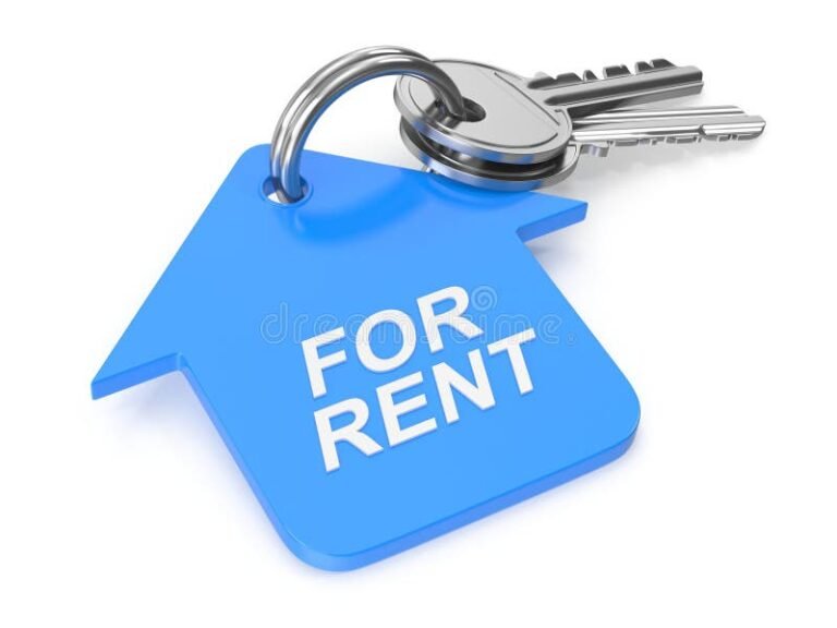 chiavi di casa con lucchetto e cartello affitto