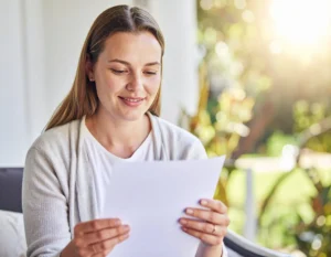 cliente soddisfatto con documento mutuo poste