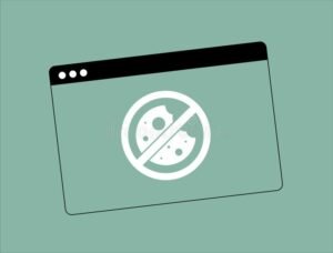 computer con icona biscotto barrata