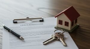 contratto di compravendita casa con chiavi e penna
