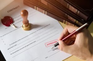 contratto legale firmato con sigillo notarile