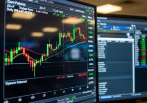 grafici finanziari di futures su schermo