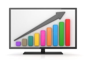 grafico a barre colorato su schermo computer