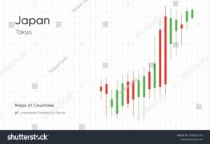 grafico azionario con mappa del giappone
