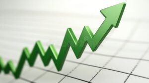 grafico di crescita finanziaria con investitori analizzando dati