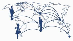 Cos'è l'Anima Bilanciato Megatrend People A e come funziona 26 illustrazione di persone connessi in rete globale