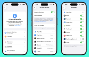iphone con impostazioni sicurezza aperte