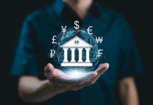 logo banche globali con transazioni digitali