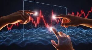 Come Funzionano i Bot per Acquistare Titoli di Stato 38 mani che interagiscono con grafici finanziari digitali