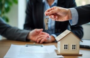 mano che consegna chiavi di casa alla banca