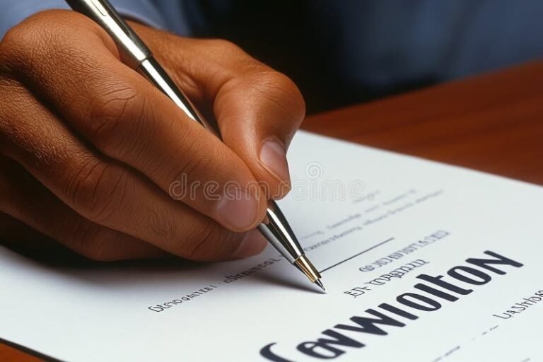 mano che firma documento notarile elegante