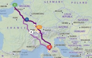 mappa di viaggio tra orio al serio e genova