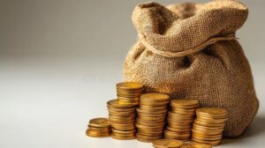 monete doro lucenti su sfondo neutro