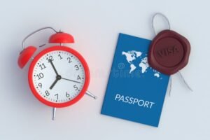 Quanto dura l'ESTA per gli USA e come funziona il suo periodo di validità 30 passaporto con visto e orologio accanto