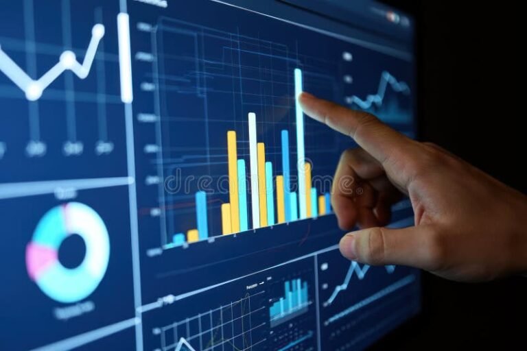 persona che analizza grafici finanziari digitali