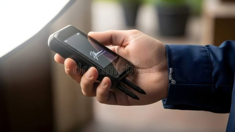 persona che firma documento su smartphone