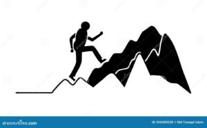 persona che scala una montagna simbolo sfida