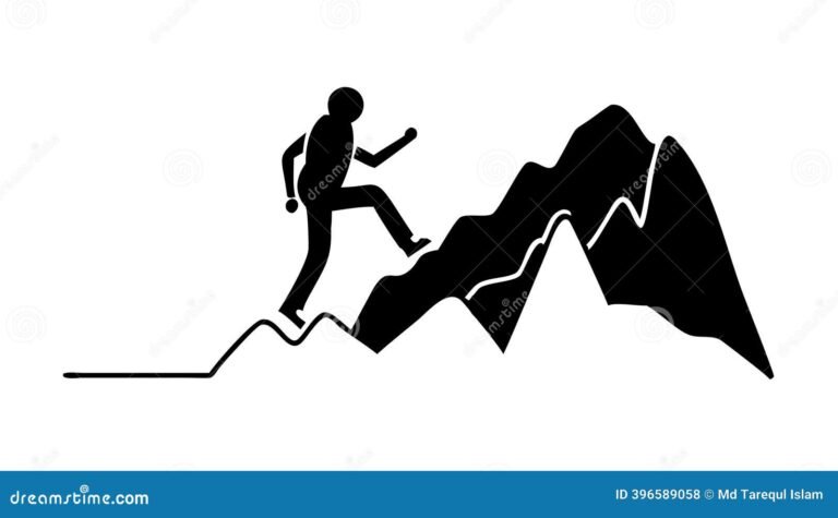 persona che scala una montagna simbolo sfida