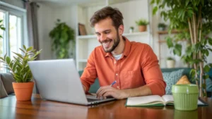 persona sorridente che si prepara per colloquio