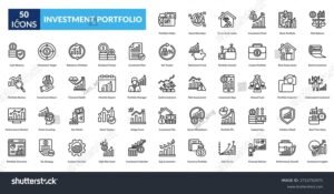 portafoglio finanziario con icone di investimento diversificate