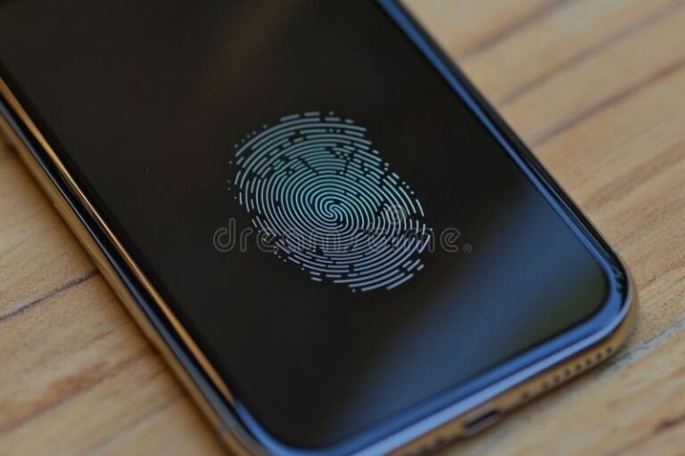 primo piano impronta digitale su iphone bloccato