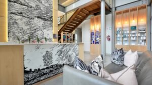 reception moderno di centro benessere leonardo spa