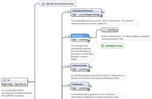 schema xml con simboli di codici e documenti