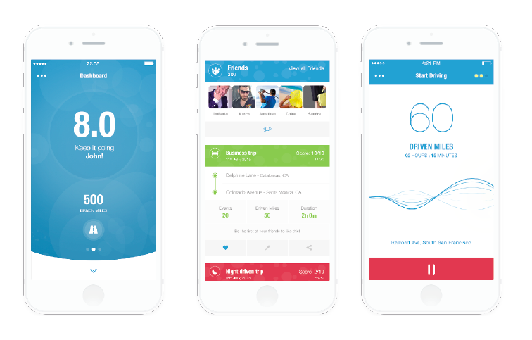 smartphone con app assicurazione auto aperta