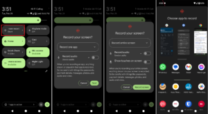 smartphone con icona di registrazione schermo attiva