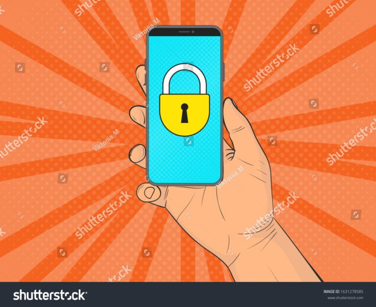 telefono con schermo bloccato e icona blocco