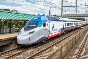 treno ad alta velocita in corsa su binari