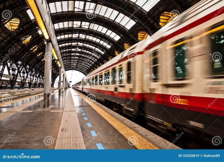 treno in movimento sulla linea ferroviaria italiana